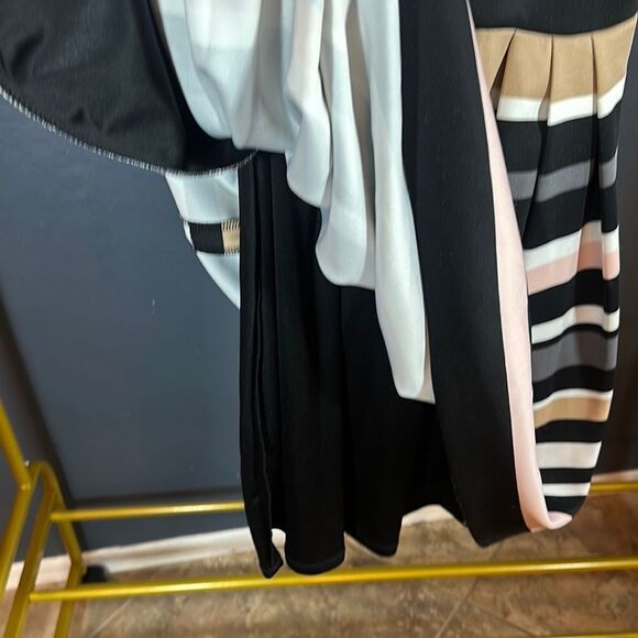 Vince Camuto Black and White Fit and Flare Sleeveless Dress for Casual Occasions - Picture 6 of 6